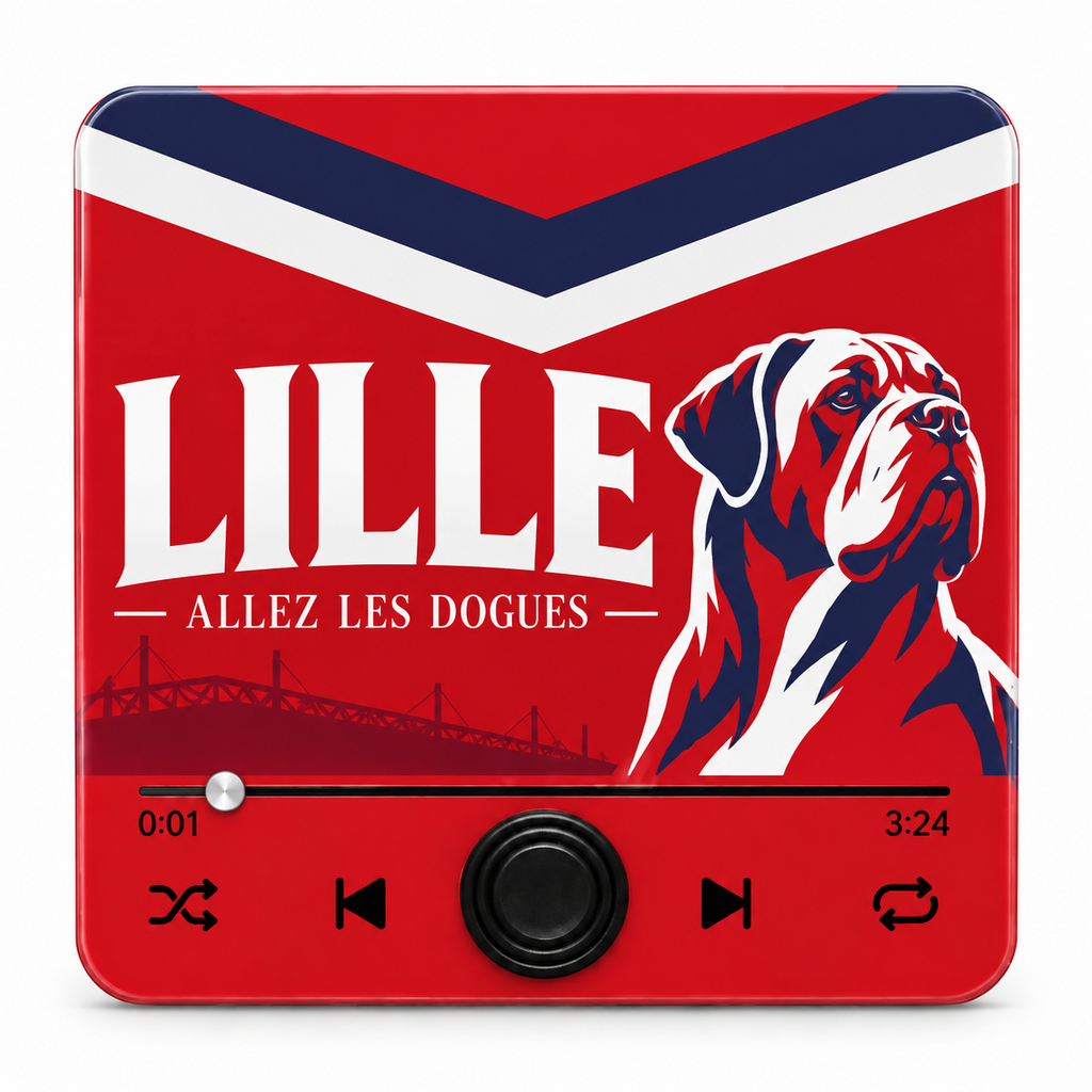 Magnet sonore Lille Allez les Dogues sur fond blanc