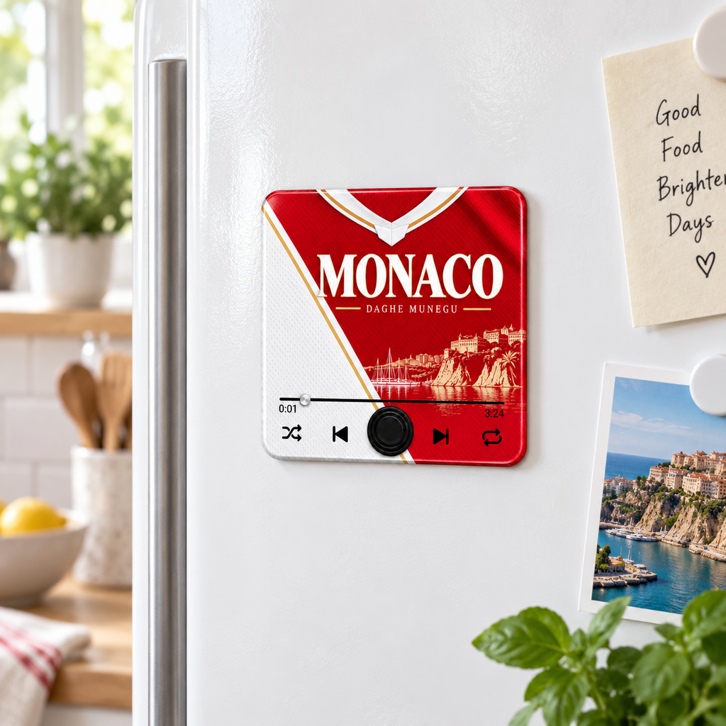 Magnet sonore Monaco - Daghe Munegu - sur réfrigérateur